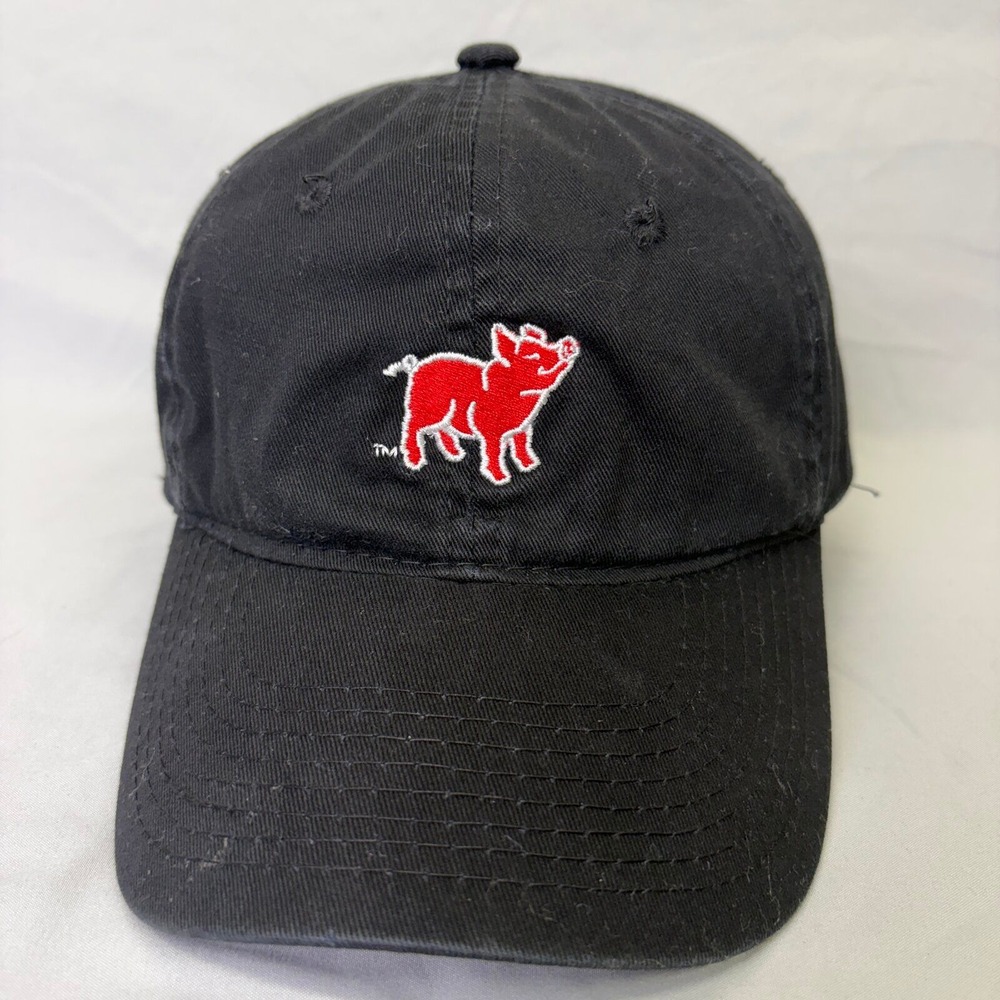 Southern Trend Hat Pig Logo Unisex OSFM Black Adjustable Leather Strap